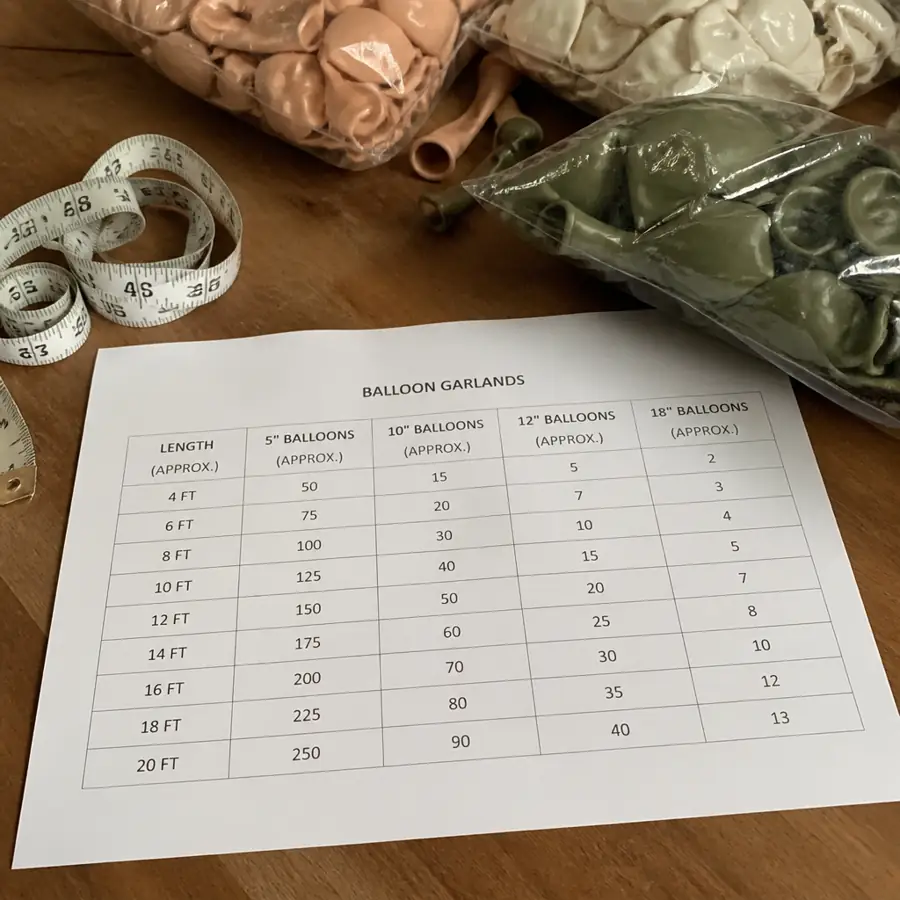 Balloon count chart