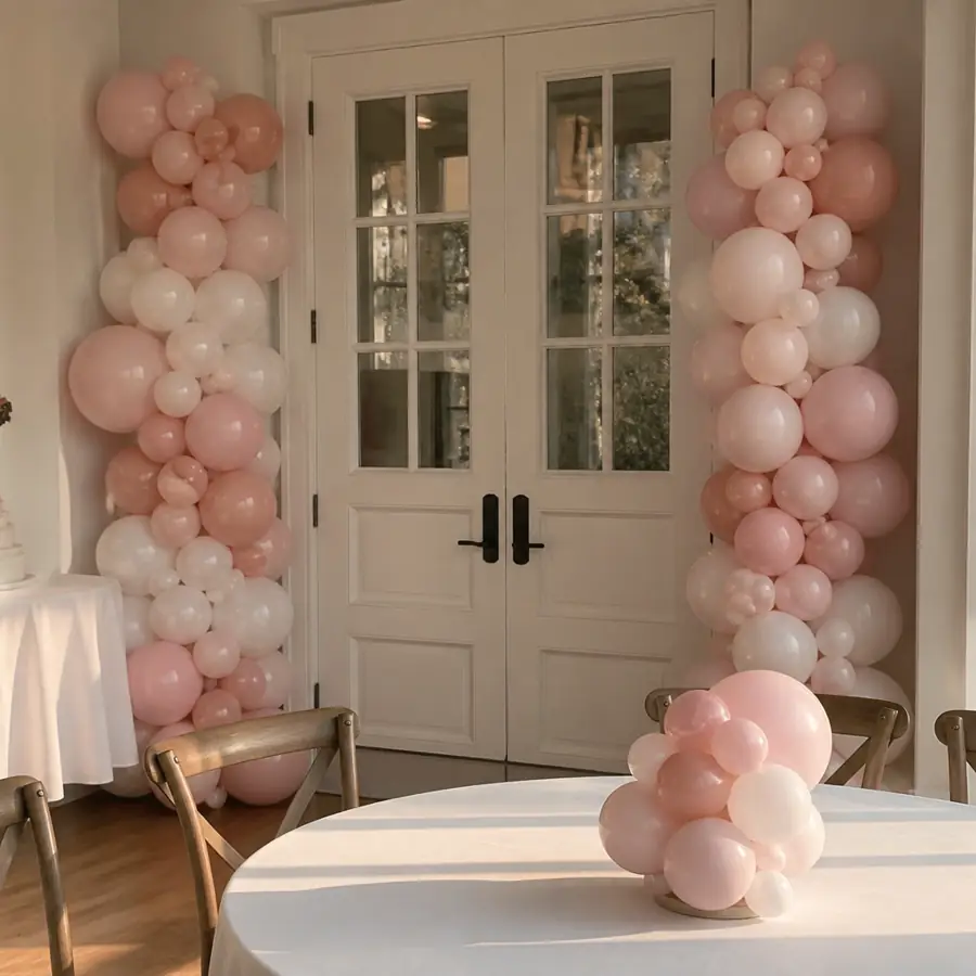 Balloon columns and centerpiece